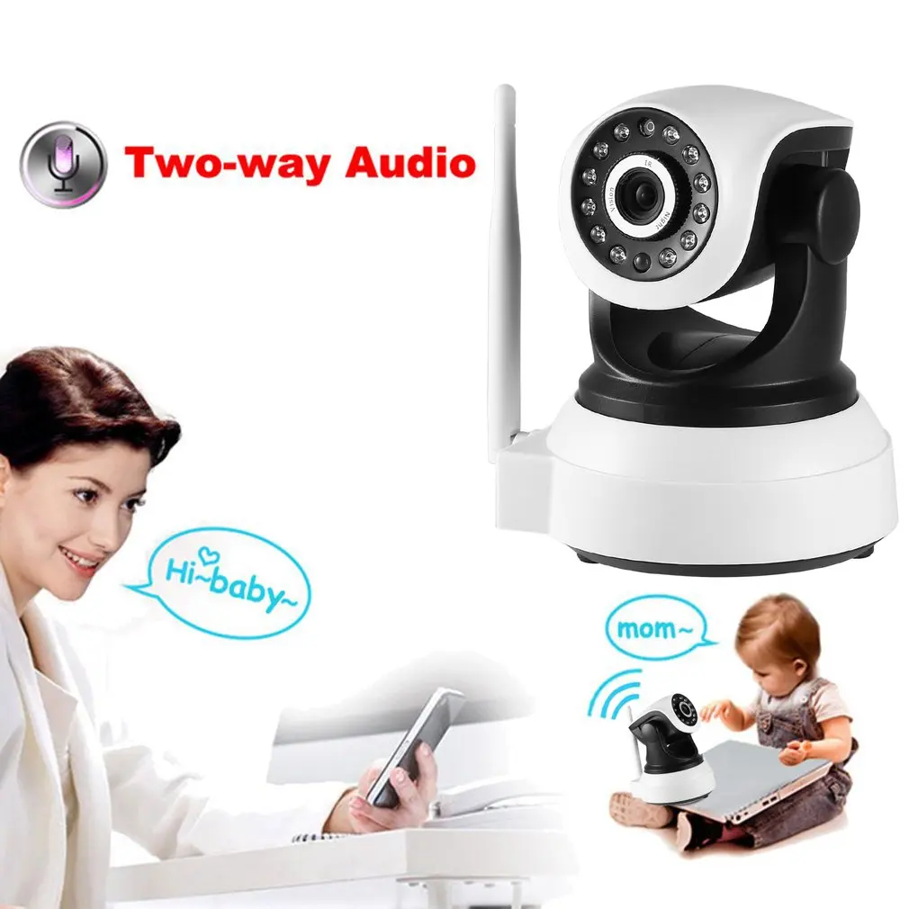 

720P HD Smart Wifi Wireless IP Camera Pet Baby Monitor Two Way Audio IR Night Vision Alarm IP Camera with 90' View Angle EU Plug