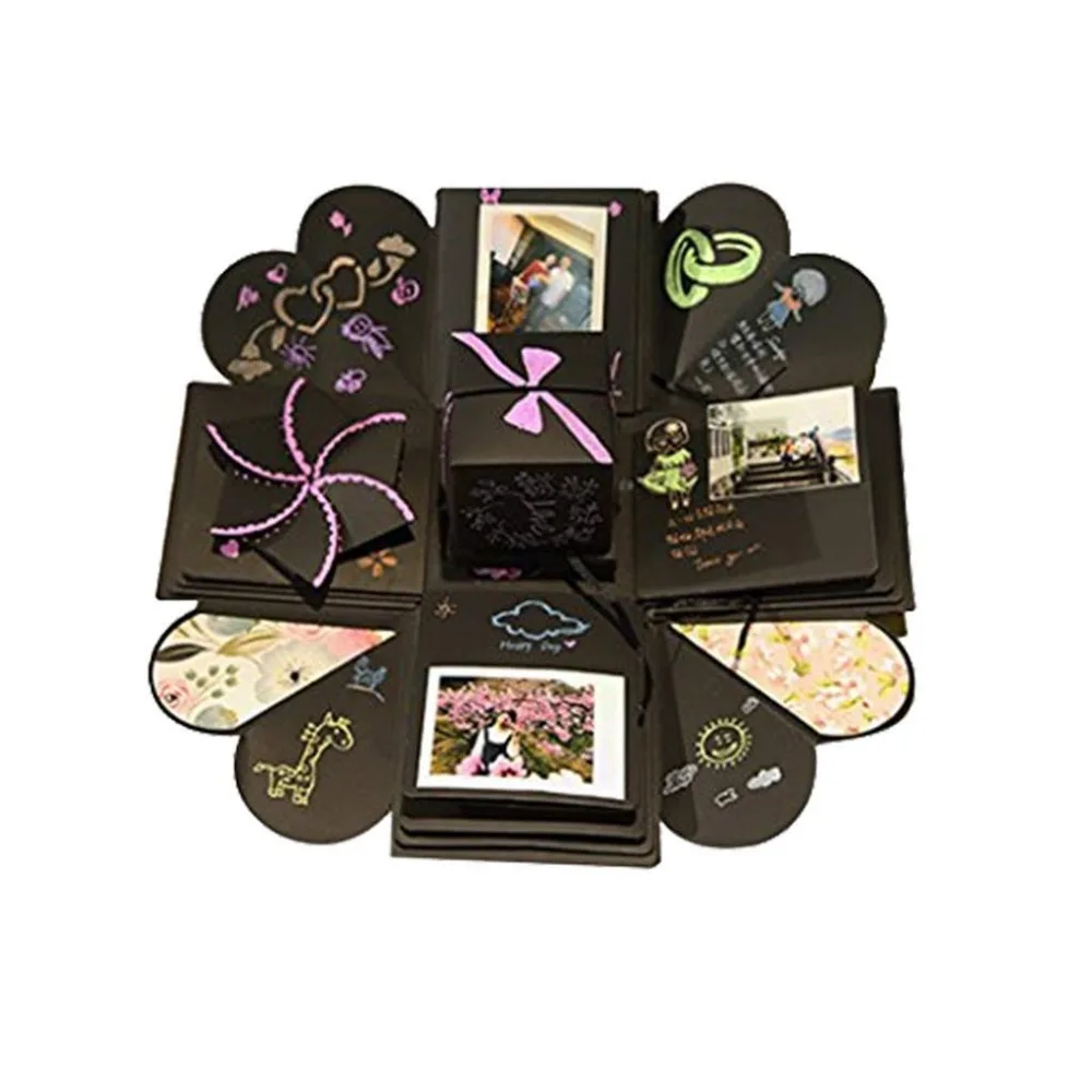 

Creative Explosion Gift Box, Love Memory DIY Photo Album as Birthday Gift and Surprise Box About Love Opend with 14"x14