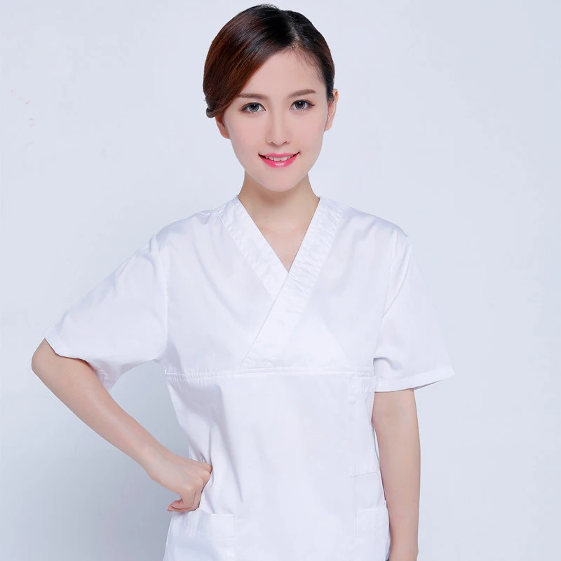 В Корейском стиле Для женщин летние шорты рукав Медсестра равномерное больница хирургические Спецодежда медицинская Скребки Красота Салон спецодежды униформа