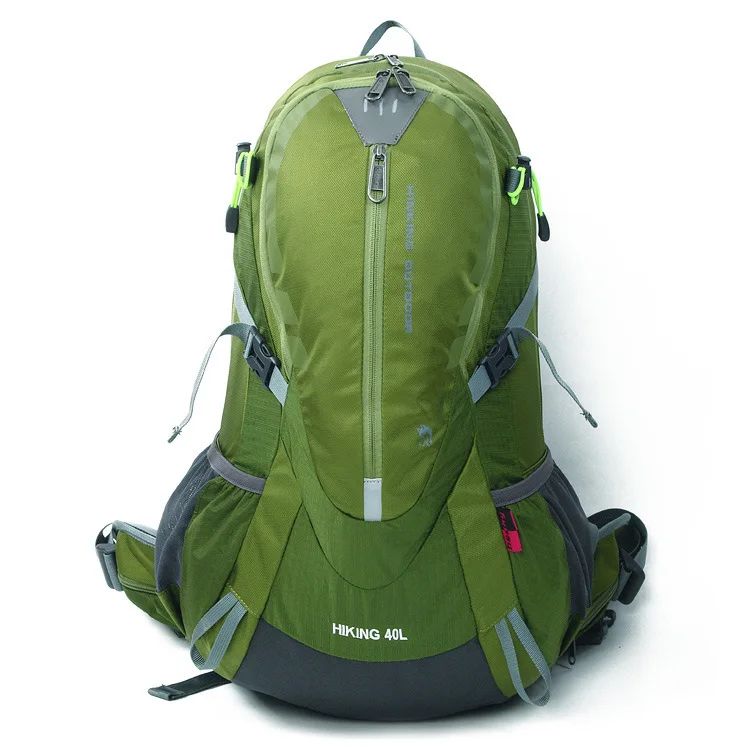 Король джунглей походный нейлоновый анти-слеза Водонепроницаемый Открытый альпинистский Мешок Спортивный рюкзак 40л походная посылка Студенческая сумка - Цвет: Зеленый цвет