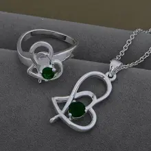 Высокого качества серебряные ювелирные изделия ожерелье кольцо WT-507