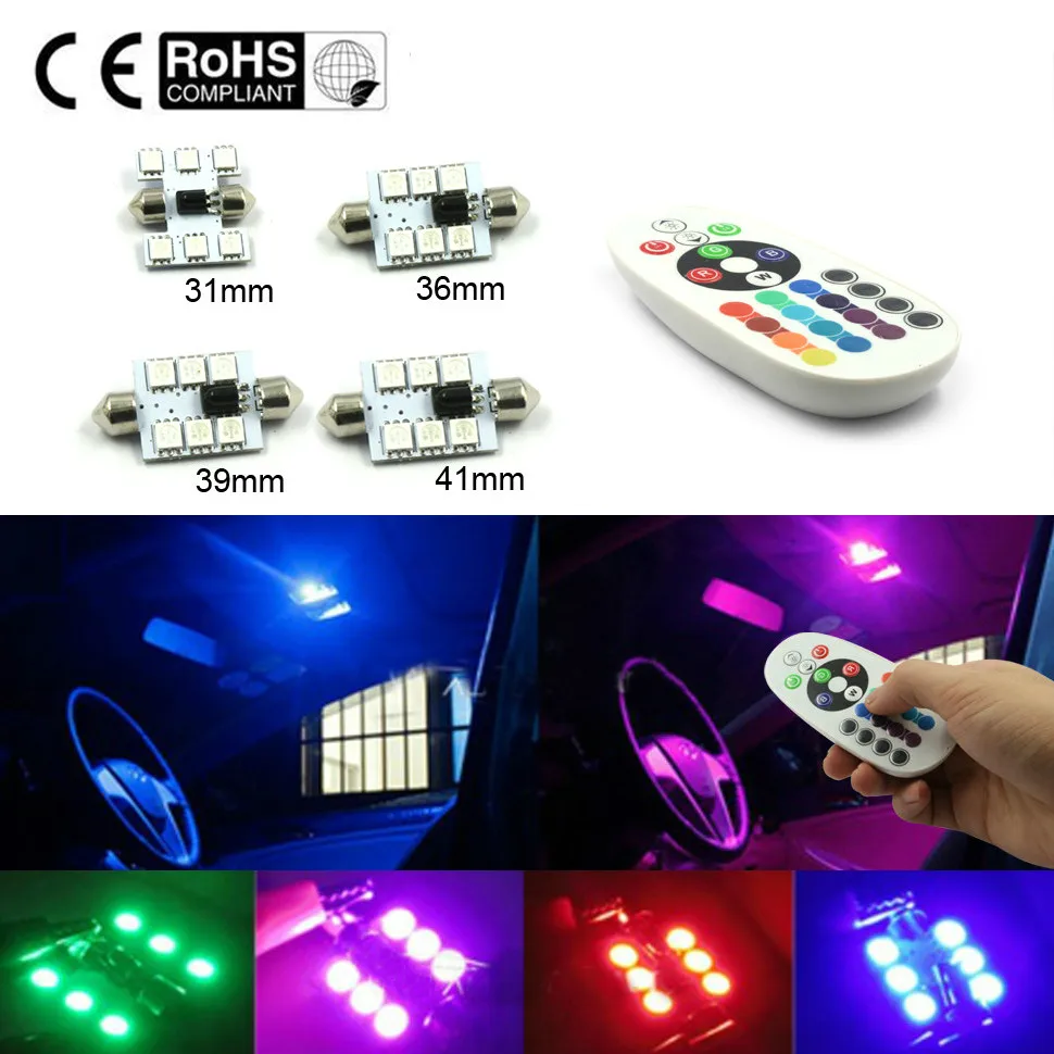 

For Renault Laguna 2 Sandero Megane 2 3 Duster Logan Clio 4 3 LED RGB Auto Car Interior Bulb Light Dome Reading Map Lamps
