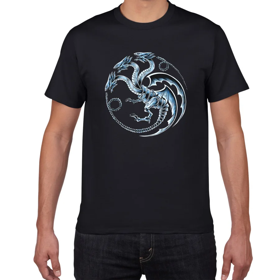 

Game of Thrones Targaryen Fire & Blood T Shirt Men loose Men T-Shirts 100% Cotton Men's plus szie T-shirts Kpop male tops tee