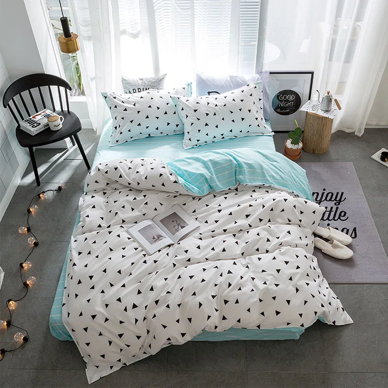  New Fashion bedding sets bed linen Simple Style duvet cover flat sheet Bedding Set Winter Full King