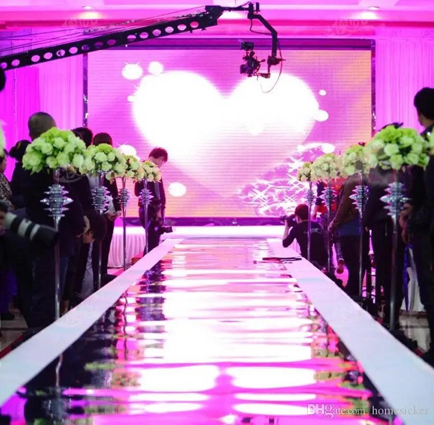 Luxury Wedding Centerpieces Aisle Runner Mirror Carpets For Wedding T Station Decoration Gold Silver Purple Rose Red color Available