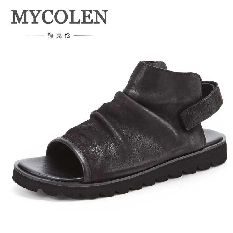 

MYCOLEN Men Summer New Fashion Sandals Beach Shoes Hook & Loop Lightweight Breathable Non-Slip Simple Joker Outdoor Shoes