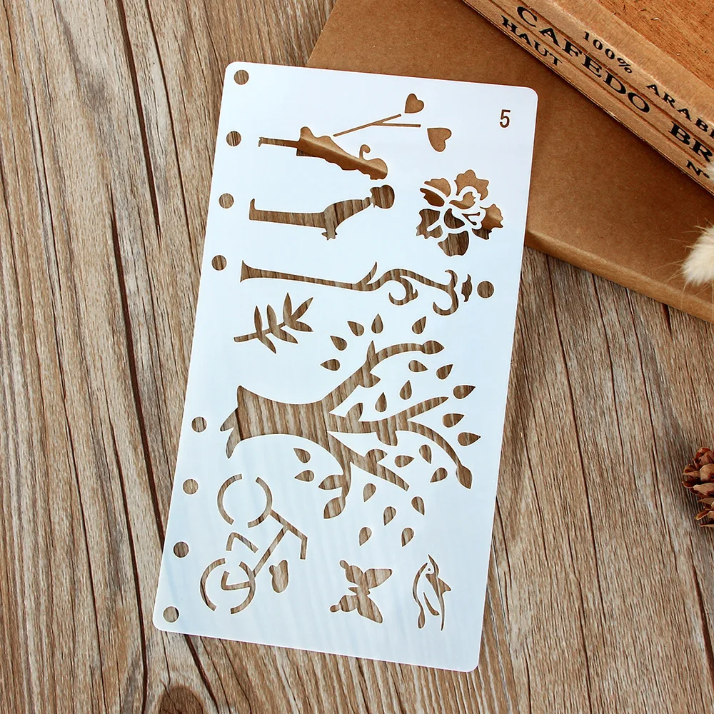 A6 Lover Couple Tree DIY Craft Layering трафареты настенная живопись штампованная