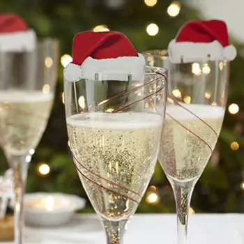 

Ginger Ray Fun Christmas Glass Decorations Card Santa Hats Table 10PCS