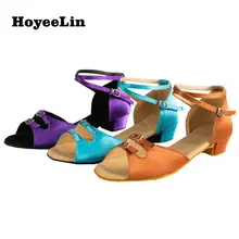 HoYeeLin/женские туфли с открытым носком на низком каблуке для латинских танцев, танго, сальсы, танцев