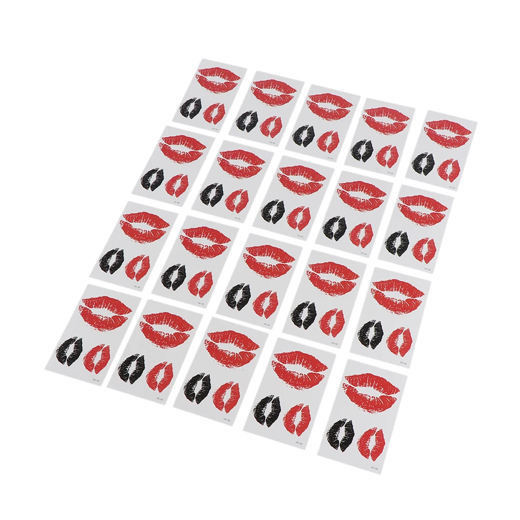 20x Removable Temporary Tattoo Lip Body Art Tattoos Sticker Waterproof