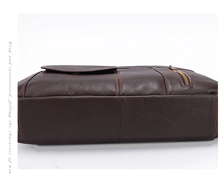 2018 Бизнес мужчины портфель бренда из натуральной кожи сечение Сумки большая емкость 14 "ноутбука молнии сумка