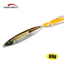 1pc, 80g Inchiku Jig with octoups assist hook, Lumious Squid Jigging, Glow Saltwater fishing lures, Free shipping