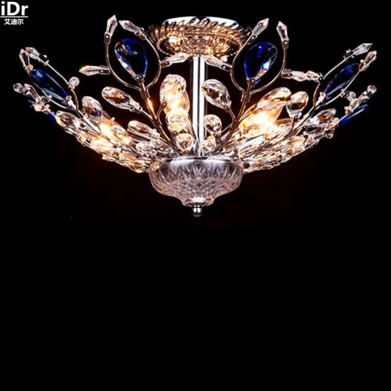 

led lights Creative Iron crystal lamp living room bedroom restaurant lighting gold Ceiling Lights Lmy-0253