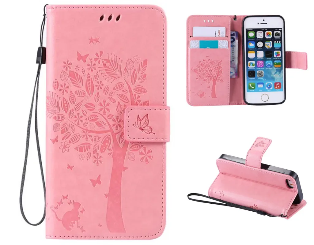 Большое дерево и cat тиснением мобильный телефон case для Sony F3212 F3216 C6 XA Ультра