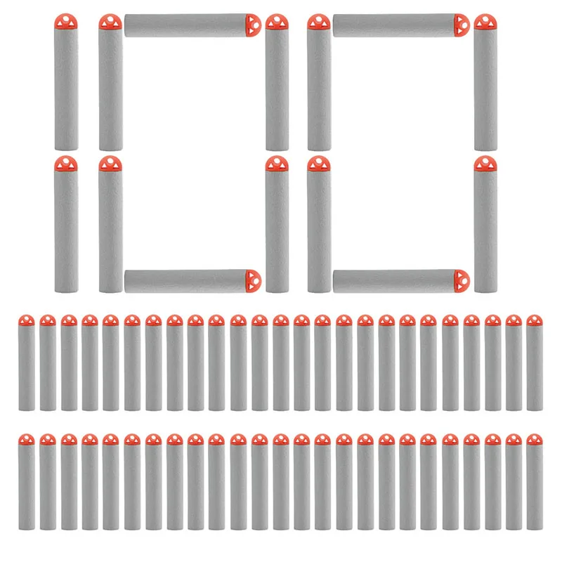 Разноцветные мягкие пули для пистолет с тремя отверстиями головка EVA пены пуля для страйкбол Пистолеты для Nerf пули 100 шт./упак - Цвет: Серый
