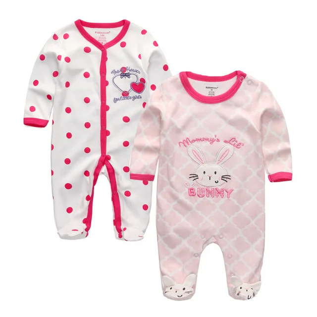 2 pieces/lots Newborn Footie Baby girl boy clothes long sleeve Cotton print New born Roupas de bebe pajamas 0-12 months - Цвет: 40