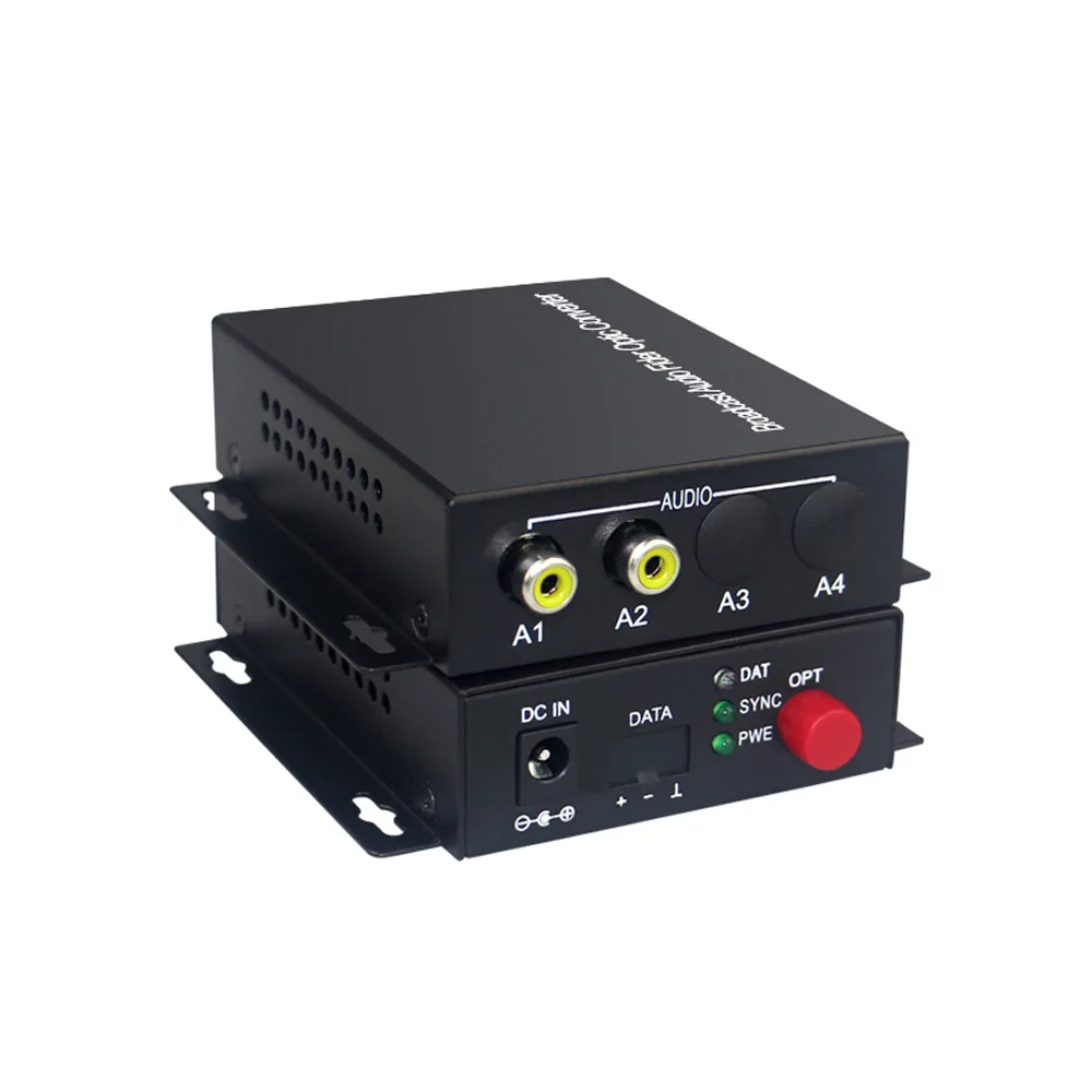 

Broadcast 2 Channel Audio Fiber optic Converter Singlemode One Way Transmitter and Receiver