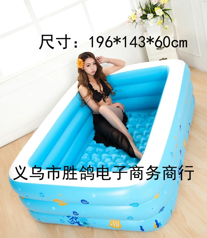 Большой Детский семейный открытый красочный пузырь дно брызг взрослых ванна надувной бассейн 196x143x60 см
