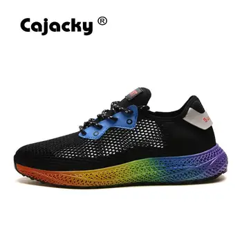

Cajacky High Quality Running Shoes Men Coloful Outsole Fashion Men Sneakers Jogging Trainers Hombre Zapatillas Mesh Breathable