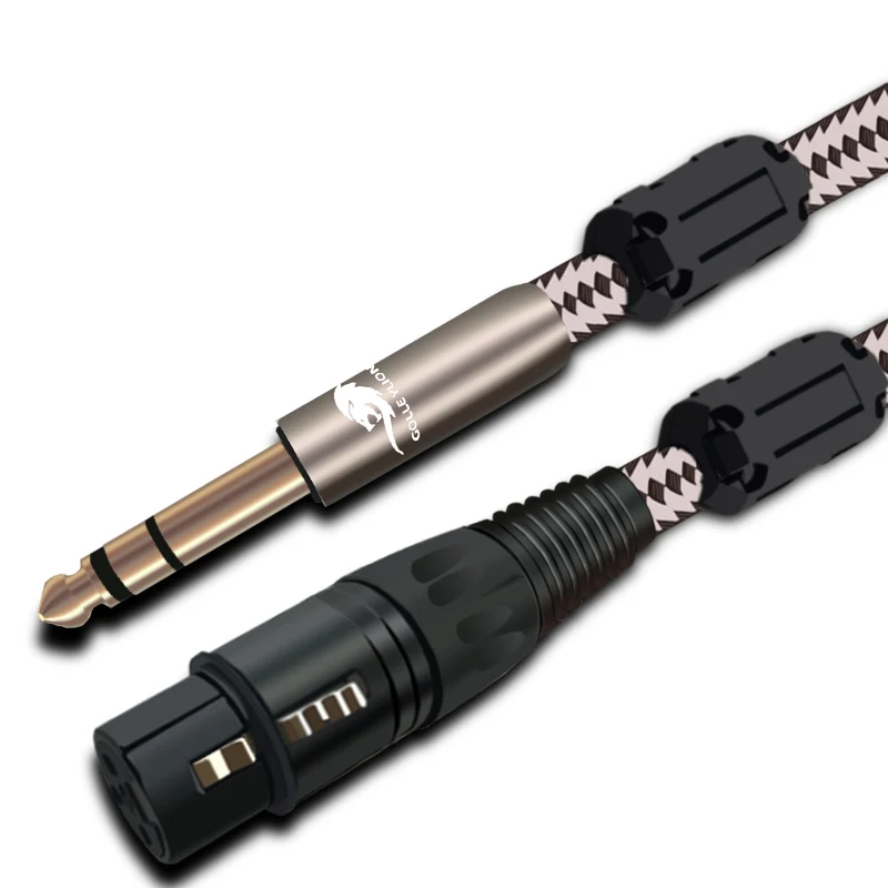 Stereo TRS 1/4'' Male 6.35mm to XLR Female 3 pin Shielded Audio Cable