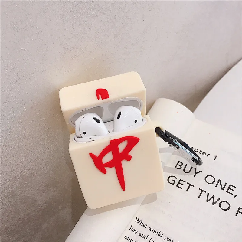 Для AirPods 2 Чехол милый мультфильм Китайский Маджонг наушники чехол для Apple Airpods мягкий силиконовый защитный чехол Funda