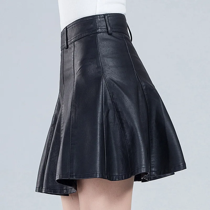 Aliexpress.com : Buy Simplee Sexy high waist PU leather skirt Autumn ...