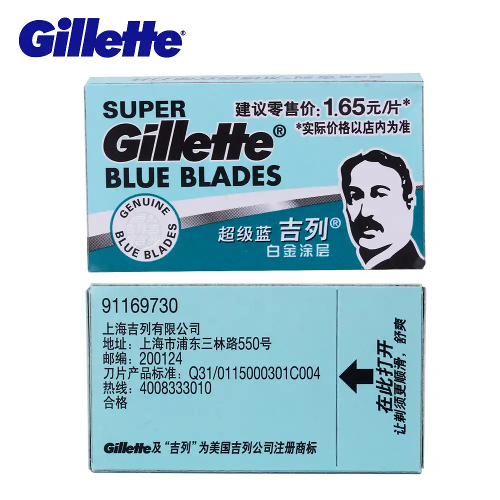 Gillette Super Blue Shaving Razor Blades For Men Stainless Steel