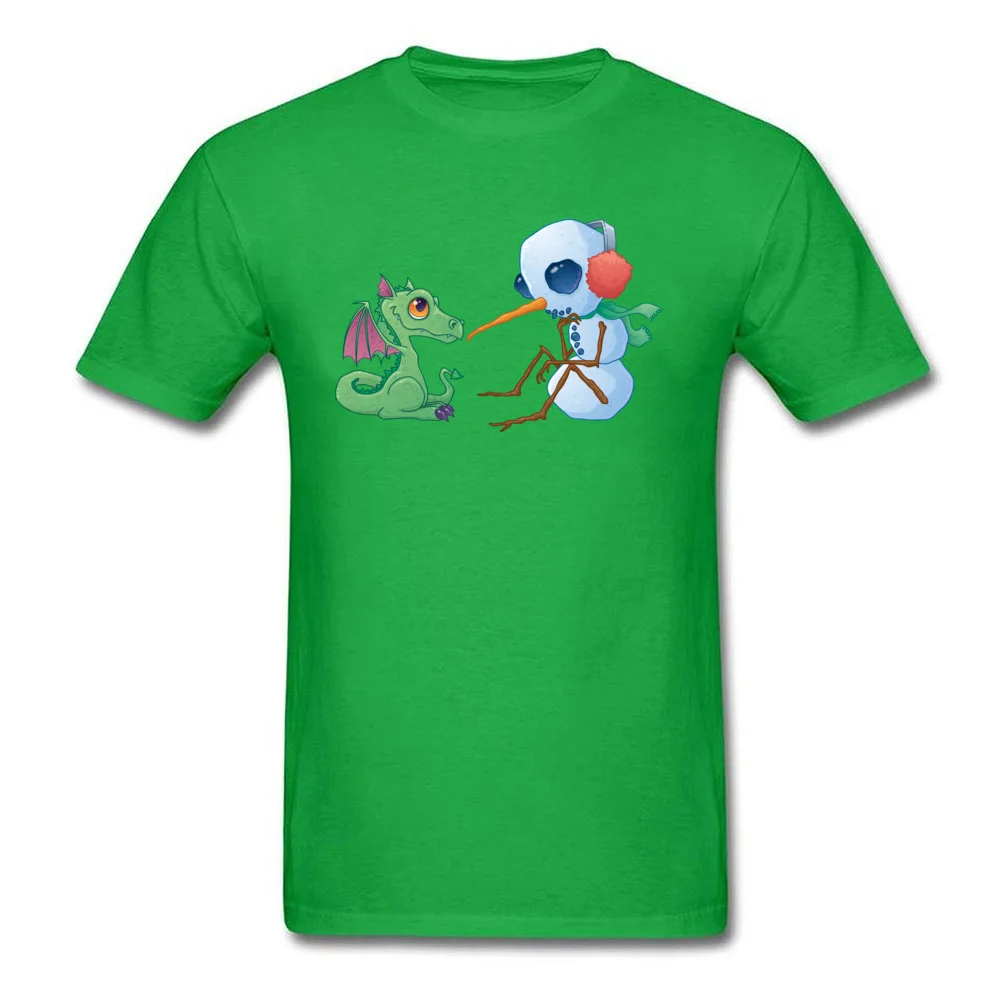 Brand New Men T-Shirt Crew Neck Short Sleeve 100% Cotton Fabric Snowman and Dragon Tops Shirt Europe T-Shirt Top Quality Snowman and Dragon green
