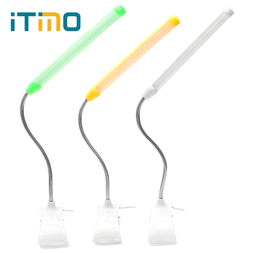 

iTimo Book Light Portable Clip-on Gooseneck USB LED Desk Lamp Flexible Eye Protection Reading Light