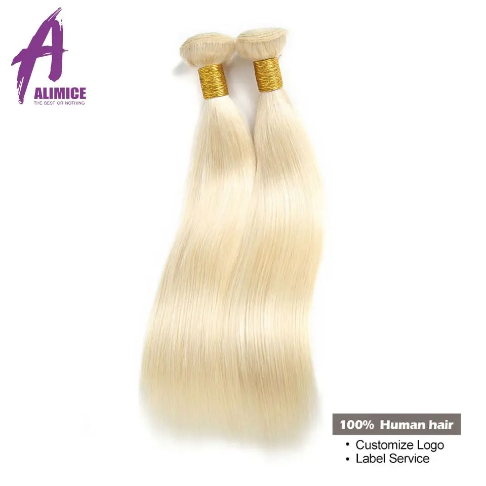 Alimice Hair 613 Blonde Human Straight Hair Bundles 3 PCS Honey Blonde Bundles Peruvian Remy Hair Weave 100% Human Hair Weave (19)