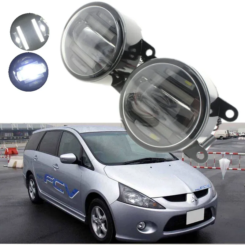 

For Mitsubishi Grandis NA 2003-2011 2-in-1 18W 1800LM LED Fog Lights White Cut-Line Lens DRL Daytime Running Lights Car-Styling
