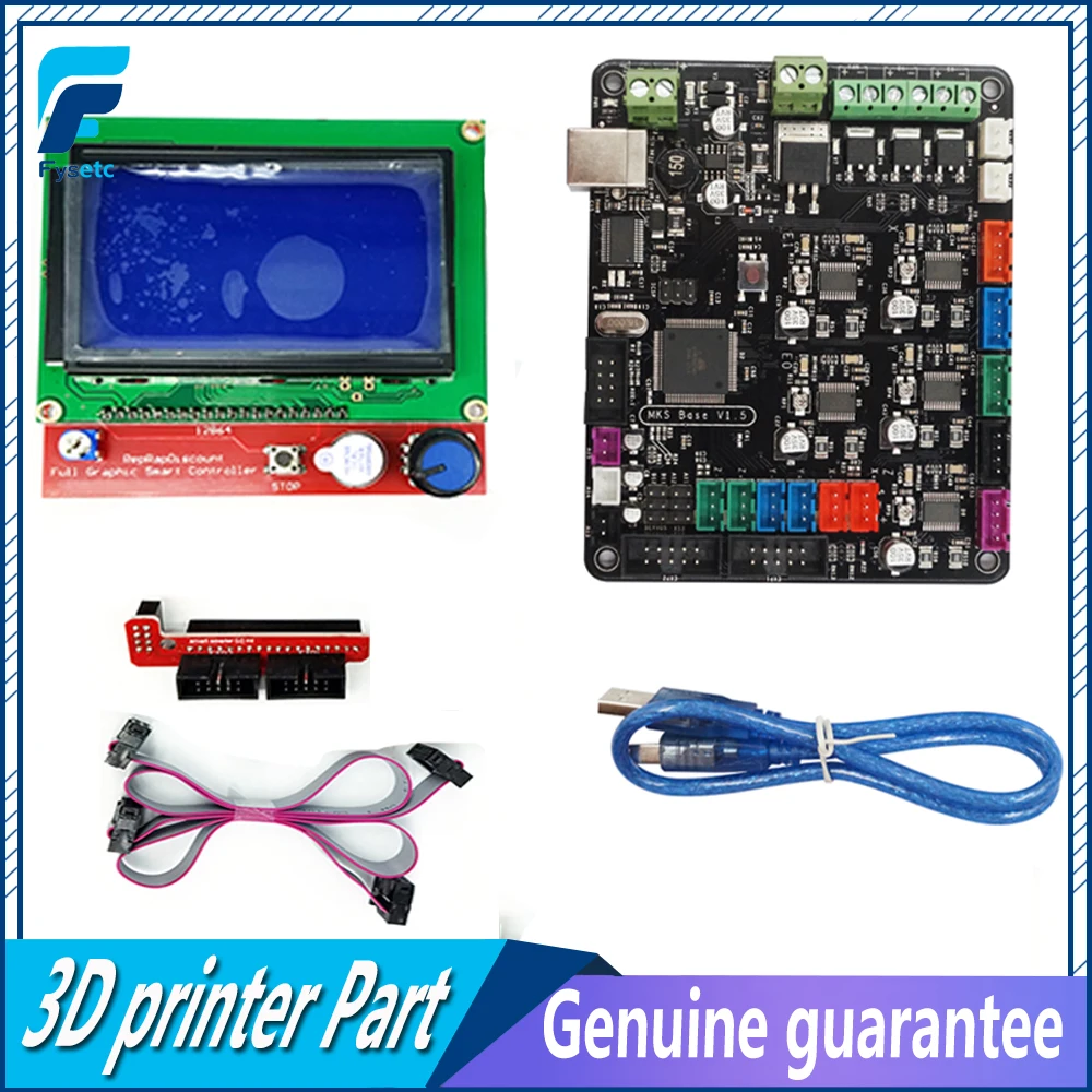 

MKS Base V1.5 3D Printer Control Board With USB Mega 2560 R3 Motherboard RepRap Ramps1.4 + 12864 LCD Screen Controller