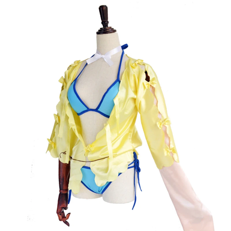 Fate/Grand Order Saber Frankenstein, карнавальный костюм, бикини, женские летние купальники, косплей, одежда для плавания, голубые купальники