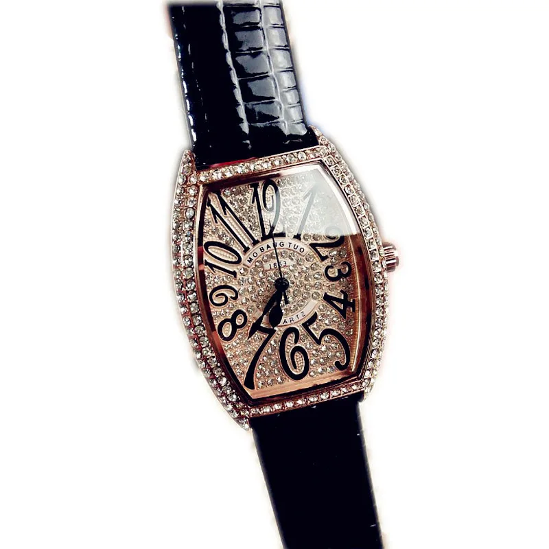 Женские часы Женская Роскошная марка, Женская мода Tonneau Кварцевые женские наручные часы для женщин Relogio Feminino