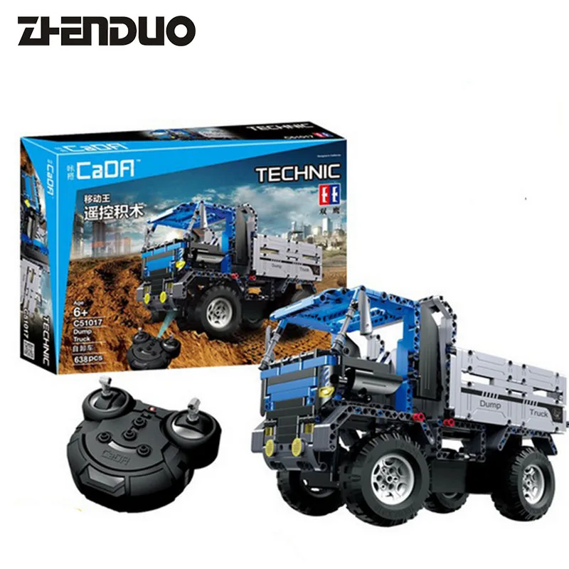 

ZhenDuo Toys C51017 Technic Series RC Remote Control Dump Truck Assembling Building Blocks Toy