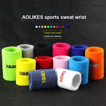 AOLIKES 1 шт. теннисная повязка на голову для спорта на открытом воздухе хлопок впитывает пот Теннис Запястье протирать пот полотенце спортивные наручные 12 цветов