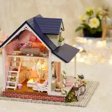 DIY Кукольный дом Миниатюрный Кукольный домик с мебели 3D деревянные игрушки ручной работы подарок для детей велосипед Ангел