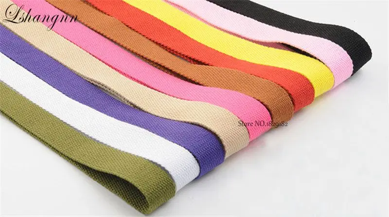 Lshangnn 25mm( 1") Canvas Backpack Belt Polyester Cotton Webbing Ribbon Bag Belt Strap Garments Crafts Accessories 40 Colours