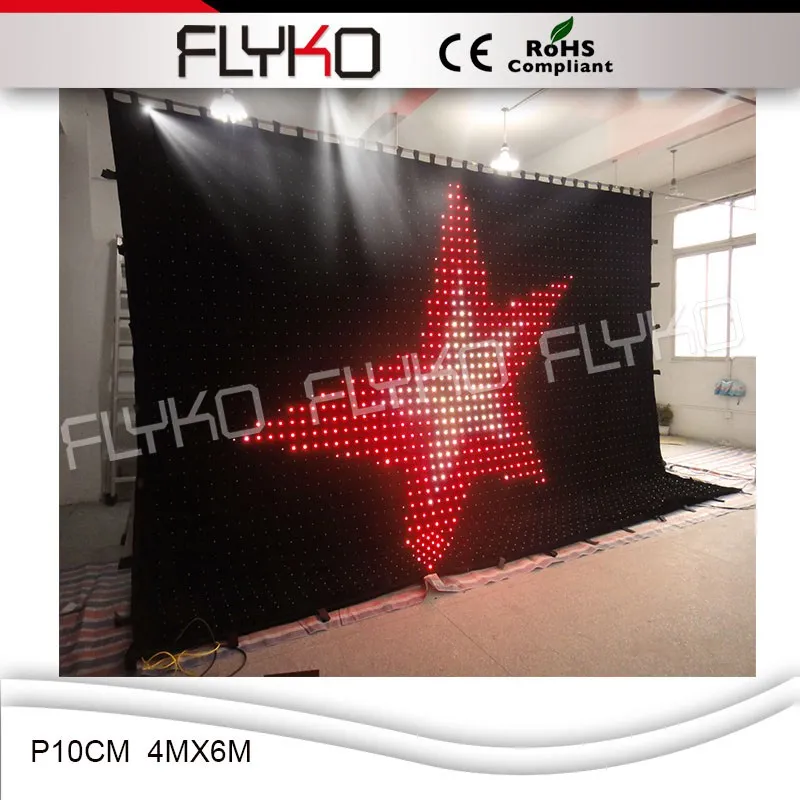 

p10cm 4mx6m LED Video/ Vision Curtain Flexible Curtain Display Stage Show Screen led curtain