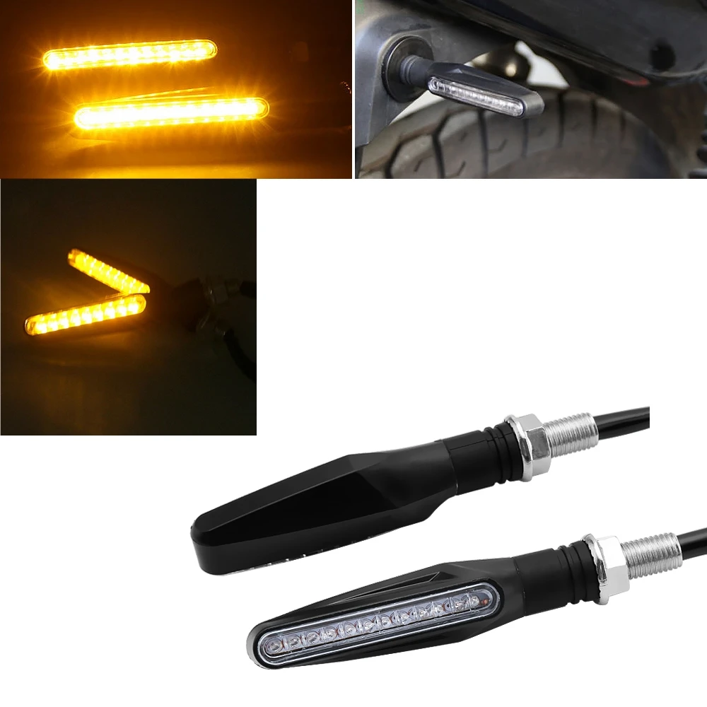 Moto LED Turn Signals Motorcycle Flasher Indicators 12V 8mm Blinker Light For Motorbike Scooter Scrambler Motocross Dirt Bike I3738865999
