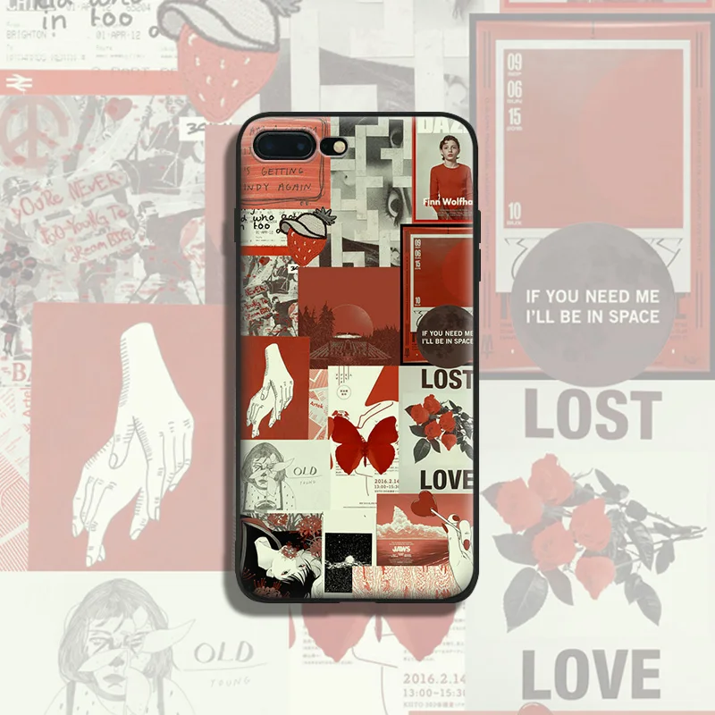 

Red Fashion Collage Coque Soft Silicone TPU Phone Case Cover Shell For Apple iPhone 5 5s Se 6 6s 7 8 Plus X XR XS MAX
