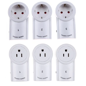 

EU/US Plug 3 Pack Wireless Remote Control Power Outlet Light Switch Plug Socket For electrical appliances