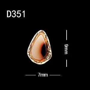 10 шт./лот, японский стиль, полукруглый Янтарь с золотым ободком, имитация камня, украшение для ногтей, стразы - Цвет: D351