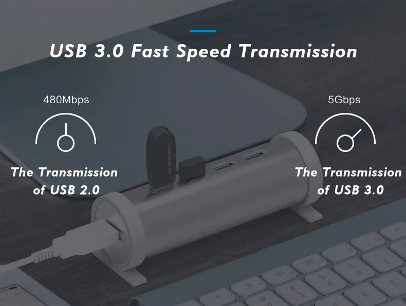 Blueendless 5 Гбит/с, высокая Скорость 4 Порты и разъёмы USB 3,0 концентратор с вкл/выключение usb-хаб для настольного кабель для ноутбука DC# H403U3