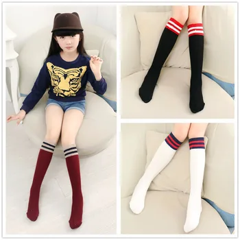 

Kids Toddler Knee High Warm Cute Socks Boy Girl Rainbow Striped Tube Socks