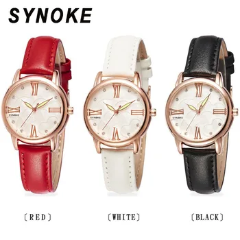

SYNOKE Fashion Quartz Women Watch Rhinestone Leather Casual Dress Watches Rose Gold Ladies clock relogio feminino Drop Shipping