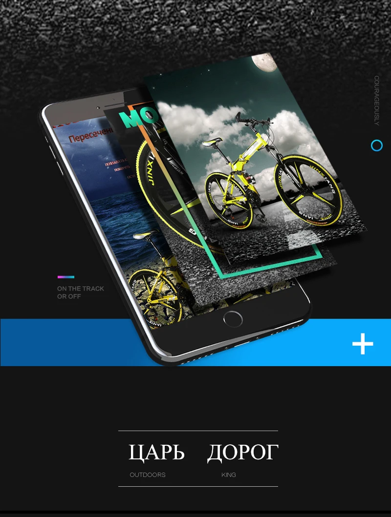 Perfect KUBEEN 26inch folding mountain bike 21 speed double damping  3 knife wheel bicycle double disc brakes mountain bike 2