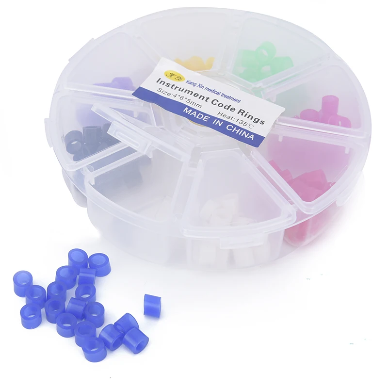 

160Pcs/box Silicone Instrument Color Code Rings Dental Color Code Rings Autoclavable Universal Dental Orthodontic