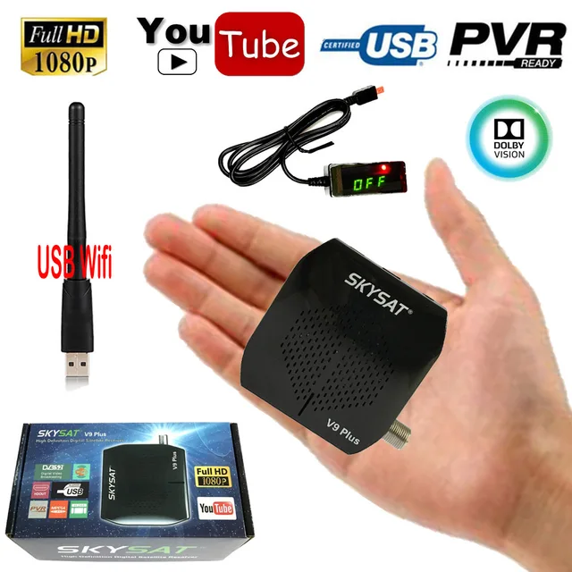 Special Price SKYSAT V9 Plus 1080p TV Tuner DVB S2 Digital Satellite Receiver Cline Receptor Box USB PVR EPG WiFi Youtube PowerVu Key Decoder Special Price SKYSAT V9 Plus 1080p TV Tuner DVB S2 Digital Satellite Receiver Cline Receptor Box USB PVR EPG WiFi Youtube PowerVu Key Decoder