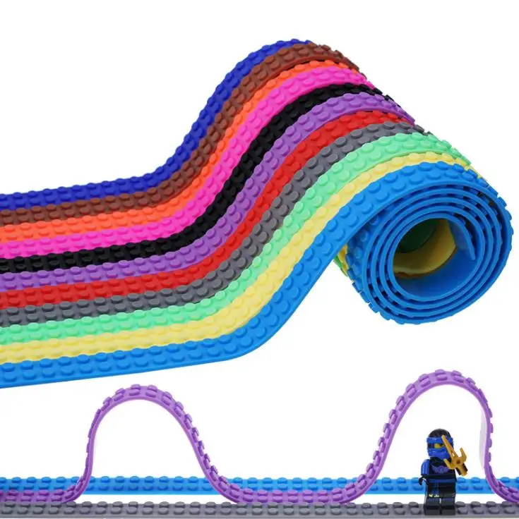 

QUINEEOX100CM Dots Plastic Loops Blocks Toy Adhesive Plastic Tape Kids Adults DIY Building Blocks Base Plate Sticky Backing Tape